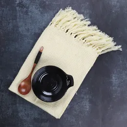 10 sztuk Bawełna Dom Kitchen Cloth Art Handmade Tassel Serwisz Pieczenia Western Food Serwetki 3860 cm