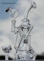 bong Recycler water pipe High quality Oil Rigs Hybrid Two function Hand make glass art
