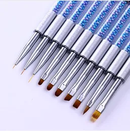 Nail UV Gel Brush Liner Painting Pen Acrylic Drawing Brush for Nails Gradient Rhinestone Handle Manicure Nail Art Tool