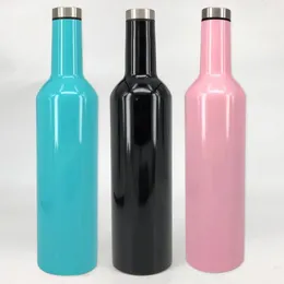 750ML Vacuum Wine Bottle 7 Colors Stainless Steel Flask Double Wall Insulated Beer Wine Glasses Travel Water Bottle Mugs Kids Cup OOA5872