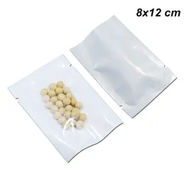 200pcs Lot 8x12cm Front Clear Open Top Heat Seal Poly Plastic Vacuum Food Valve Packing Bags for Snack Nuts Tear Vacuum Heat Sealed Polybags