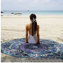 Sängkläder utlopp runda strand handduk bärbar handduk eld påfågel mandala chiffong beach swim handdukar bohemia bain para playa toallas