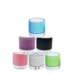 Mini Bluetooth -högtalare utomhushögtalare Handfri MIC Stereo LED Portable Speaker TF Card Call Function No Logo in Retail Box Crack Speakers A3 A9