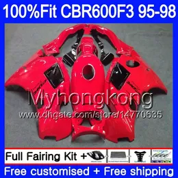 Injection For HONDA CBR 600F3 CBR600RR CBR600F3 Glossy red 1995 1996 1997 1998 2MY.60 CBR600 F3 FS CBR600FS CBR 600 F3 95 96 97 98 Fairing