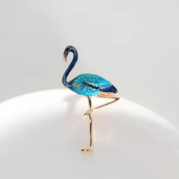 Cute Enamel Flamingo Brooch Pin – Simulated Pearl Bird Scarf Pin In 4 Colors - View #7