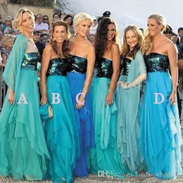 Eleganti Abiti Da Damigella Donore In Tulle Turchese A Line |Abiti