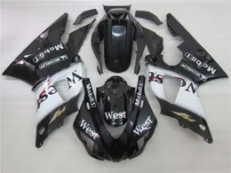 Vit Svart Camal Hi-Grade Bodywork Fairings för Yamha 1998 1999 YZF R1 YZFR1 98 99 YZF-R1 Full Fairing Kit QF57