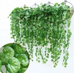 95cm long artificial grape vines Silk Flower Green Leaf Vine Garland Home Garden Decor wedding Birthday party decorations supplies