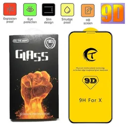 För iPhone XS XR XS max 7 8 Plus skärm 9D Premium Tempered Glass Film Anti-Cratch Skärmskydd Hög kvalitet för iPhone XS 6 6S 6plus