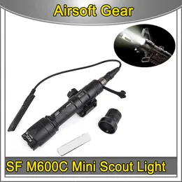 Airsoft SF M600C LED Mini Scout Latarka 130 Lumenów Polowanie LED M600 C Light Paintball For AEG GBBM16 Sport na świeżym powietrzu