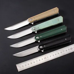 2018 neues Kugellager Flipper Klappmesser 9Cr18 Sain Finish Drop Point Klinge G10 Griff EDC Taschenmesser Weihnachtsgeschenk