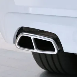 Roestvrijstalen 2 stks Auto Staart Throat Uitlaatpijp Decoratie Cover Trim voor BMW 5 Serie G30 G38 2018 Auto Exterior Decals