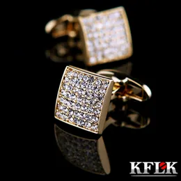 KFLK Biżuteria Francuski Koszula Spinki do Męskie Mankiety Link Button Gold High Quality Wedding Male Darmowa Wysyłka 2018