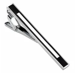 Fashion Gentleman Slim Collar Black-Ended Stainless Steel Tie Clip Black and Silver Men Clothing Accessories top quality