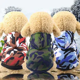 Nowa Gorąca Moda Pet Dog Puppy Kostiumy Camo Bluzy Z Kapturem Bluza Swetry Uroczyste Odzież Rozmiar XS-2XL