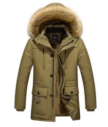 Groothandel-2017 nieuwe collectie mannen dikke warme winter donsjas bontkraag mannen parka grote werven lange katoenen jasje parka mannen M-5XL