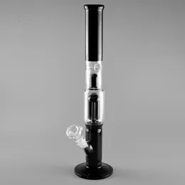 Classic Glass Bongs 17 "Percolator Spring Water Pipes Black Oil Rig Glas Bongs kommer med Downsty och Bowl