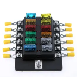 Bil 12 vägs kretsstandard ATO Blade ATC ATO LED FUSE Box Block Holder DC 32V327G