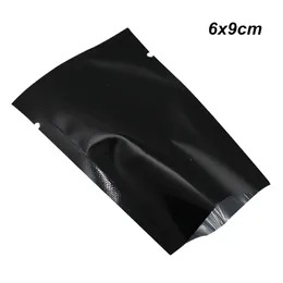 6x9cm Black Open Top Aluminum Foil Heat Seal Pouch Vacuum Food Valve Packaging Bags for Coffee Tea Nuts Mylar Foil Heat Sealing Pouch