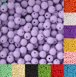 8mm 100pcs Plastic Acrylic Beads Smooth Round Loose Spacer Beads Crafts Decoration for DIY Bracelets Necklaces Jewelry Making