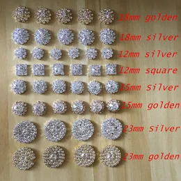 Factory Price 50pcs/lot Silver Tone Clear Crystal Rhinestone DIY Embellishments Flatback Buttons Hair Accessories Decoration