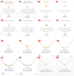 Dogeared Fashion choker Necklaces With White card Gold Silver Plated Pendant Necklace 49 Designs in Silver Gold