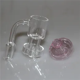 Rökning Terp Vakuum Quartz Bangers med UFO Carb Cap Quartzs Thermal Banger Nail Set Nails för glas Bong Vattenrör Riggar 14mm 18mm