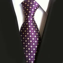 Paisley Jacquard tkane jedwabne męskie krawaty na szyję 8 cm pasiaste krawaty dla mężczyzn w garniturze biznesowym