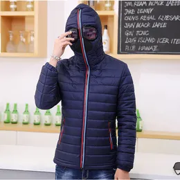Men Hooded Jacket Zipper Solid Fashion Bright Black Silver
