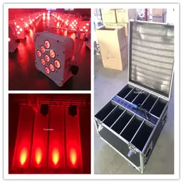 10 Stück LED-Flachpar 9x18W RGBAW-UV 6in1 DMX kabellose batteriebetriebene LED-Uplights mit Gehäuse