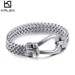 Bracelet Men's Bracelets 210MM Silver New Polished Chain Fashion Jewelry Male 316 L Stainless Steel KALEN