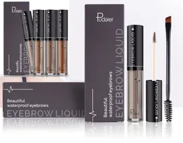 New Makeup Brand Pudaier Professional Eyebrow Liquid 4colors 4.5ml Long Lasting Waterproof Eye Brow with Brush DHL shipping