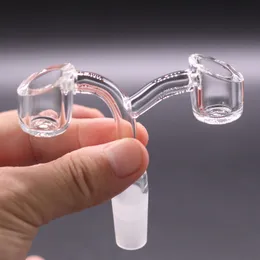 Novo banger de quartzo de tigela dupla de 4 mm de espessura para tubo de água bong tipo dobrado masculino feminino 10 mm 14 mm 18 mm rápido alta quanlity