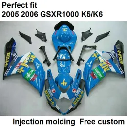 Aftermarket body parts fairings for Suzuki GSXR1000 2005 2006 sky blue injection mold fairing kit GSXR1000 05 06 BN35