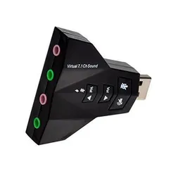 USB 2.0 till 3D Audio Sound Card Extern Adapter Virtual 7.1 Ch Mic hörlurar