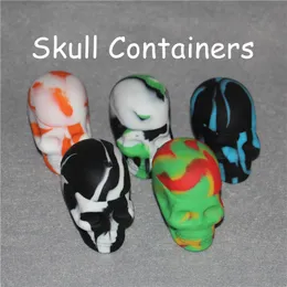 Kształt czaszki 15ml Non-Stick Silikonowy Pojemnik Klasa Silikonowe Dostosowane Pojemniki Mała Slick Skull Top Top Skull Silikonowy słoik