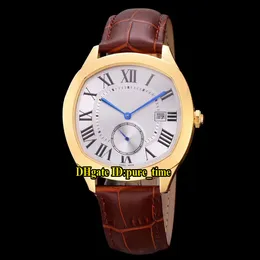 Tanie nowe jazdy 40mm DEA DATA WGNM0003 Azjatycka 1731 Automatyczne białe męskie zegarek Rose Gold Case Skórzany Pasek Wysokiej Jakości Wristwatches