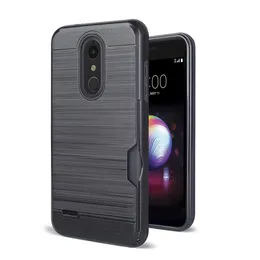 För LG Stylo 4 K30 K10 2018 Case LG Stylo 3 Aristo 2 Back Cover Brushed Silicon Card Slot Armor Shock Propow Case Oppbag