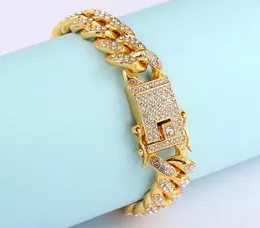 Herren vereiste Diamond Fashion Chain Armbänder Gold Sier Cuban Link Miami Armband Hip Hop Schmuck 2024 Schön