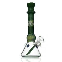 Glasbägare Bong 8,8 "Perc vattenrör oljeplatta vatten bong grön färg kommer med downstem och glasskål