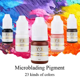 Profesjonalny mikroblading pigment 8 ml dla makijażu stałego tatuaż tatuaż 3D farba kosmetyczna Wiele kolorów do krawędzi brew eyeliner tatuaże