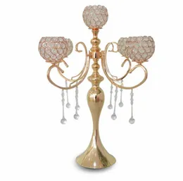 Wedding Rose Gold Candle Holders Eleganckie 65 cm Wysokość Wysokość 5 Arms na Wesele Dekoracje Centerpieces