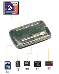 Queevinal 6 i 1 kortläsare SD MMC XD SM MS CF MD MEMORY MULTI IN ONE USB2.0 Smart Media Card Reader Ny