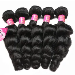 Cheap 8A Brazilian Loose Wave Hair Extensions 5Pcs Unprocessed Peruvian Indian Malaysian Hair Dyeable Natural Color Wholesale Price 8-28inch
