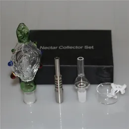 Hookah Nectar Bong Pendant Completed Kit med Titanium Nail 14mm Oil Rig Recycler Glass Bongs