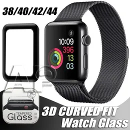 Bildschirmfolien für Apple Watch 5 3D Full Cover Tempered Glass Protector 40mm 42mm 38mm 44mm Anti-Scratch Bubble-Free iWatch Series 2 3 4