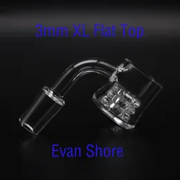3mm XL Płaskie Top Quartz Evan Shore Banger z wkładki biegów Mężczyzna Kobieta Evan Shore Banger Paznokcie kwarcowe do rur wodnych Dab Rigs