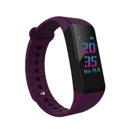 Smart armband Wristband Watch Blodtryck Hjärtfrekvens Monitor Tracker Smart Klockor Vattentät Bluetooth Smartwatch för iOS Android-telefon