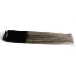 Remy Ombre Prosta pętla Micro Ring Human Hair Extensions Wiązki Wskazówka Włosy 10 "-26" Pure Color Micro Bead Fryzura
