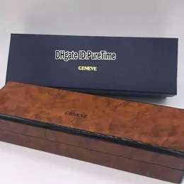 Hight Quality FMBOX Brown FM Drewniane Zegarek Pudełko Hurtownie Oryginalne Męskie Damskie Watch Box z Certificate Card Prezent Paper Torba PureTime